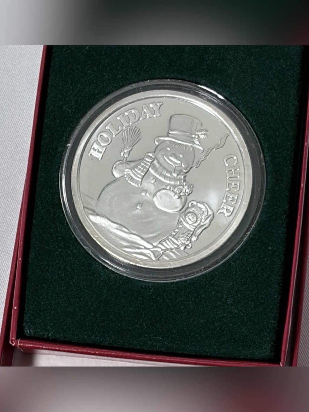 1999 Snowman Holiday Cheer Bullion Coin 1 Troy Ounce .999 Fine Silver Sealed